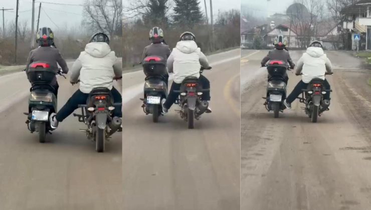 Düzce’de Tehlikeli Motosiklet Hareketi Kamerada