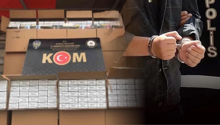 Düzce’de Kaçakçılığa Büyük Darbe: 1 Milyon 288 Bin Makaron Ele Geçirildi